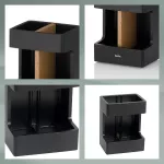 KELA-Ogranizer na szczoteczki czarny-dąb Cube - 2