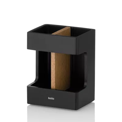 KELA-Ogranizer na szczoteczki czarny-dąb Cube