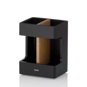 KELA-Ogranizer na szczoteczki czarny-dąb Cube