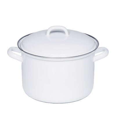 Garnek emaliowany 4,5l biały Riess Classic
