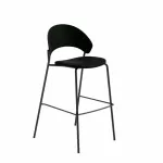 Dosina Bar Stool Low 65 cm Upholstery Oak Black - 4
