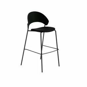 Dosina Bar Stool Low 65 cm Upholstery Oak Black