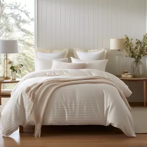 Pościel satyna bawełniana CIZGILI CREAM/220X200 EXCLUSIVE