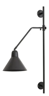 Lampa / Kinkiet metalowy czarny z przedłużeniem 47x82 cm BUCK Nordal