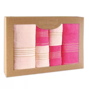 Ręcznik D Bawełna 100% Tiwano Róż Kwarcowy + Fuksja (P) 2x30x50+2x50x90+2x70x140 kpl.