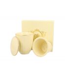 Kubek z zaparzaczem i pokrywką z porcelany DUO ECRU NINA 400 ml - 2