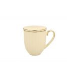 Kubek z zaparzaczem i pokrywką z porcelany DUO ECRU NINA 400 ml - 3