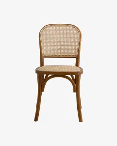Krzesło drewno brzozowe rattan Wicky brązowe Nordal
