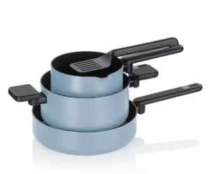 KELA-Zestaw 3 garnków 5el. dymny błękit Mira
