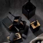 KELA-Dozownik do mydła 300ml czarny-dąb Cube - 2