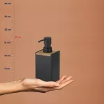 KELA-Dozownik do mydła 300ml czarny-dąb Cube - 3