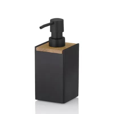 KELA-Dozownik do mydła 300ml czarny-dąb Cube