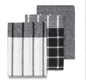 KELA-Zestaw ścierek kuchennych 3el. czarne Pasado