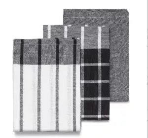 KELA-Zestaw ścierek kuchennych 3el. czarne Pasado