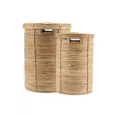 Kosz na pranie z pokrywką Chaka House Doctor, zestaw 2 sztuk