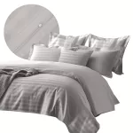 Pościel satyna bambusowo-bawełniana (P) STRIPE GREY/160x200 +2x70x80 z listwą +4x40x40 BAMBOO - 2