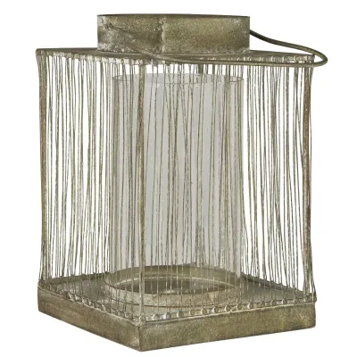 Lampion metalowy kwadratowy 15x23x15 cm Ib Laursen