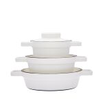 Patelnia ceramiczna 1,7l Aromapots biały 20 cm niski Riess - 4