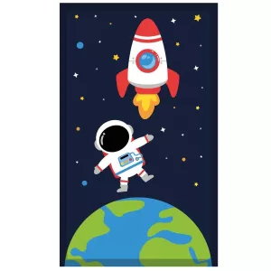 Ręcznik przedszkolny dla dziecka 30x50 Kosmos