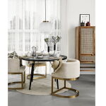 Stół do jadalni drewniany okrągły czarny Black Wood Nordal - 3