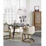 Stół do jadalni drewniany okrągły czarny Black Wood Nordal - 3