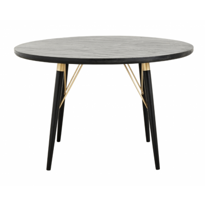 Stół do jadalni drewniany okrągły czarny Black Wood Nordal