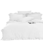 Pościel bawełniana OPTIC WHITE/160x200(P) STONEWASHED - 2