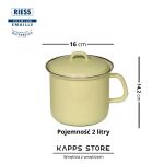Garnek żółtozielony emaliowany 2 l Riess Pastell - 2