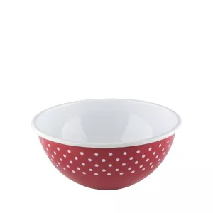 Miska emaliowana wielofunkcyjna 2,5l 22cm czerwona w białe kropki Riess