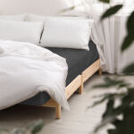 Prześcieradło satyna bawełniana czarny 04000966/160x220 - 3