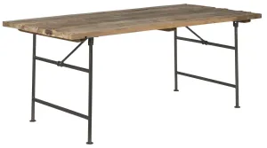 Długi drewniany stół  z metalową podstawą IB Laursen