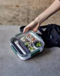BB-Lunch box kwadratowy, oliwkowy - 5