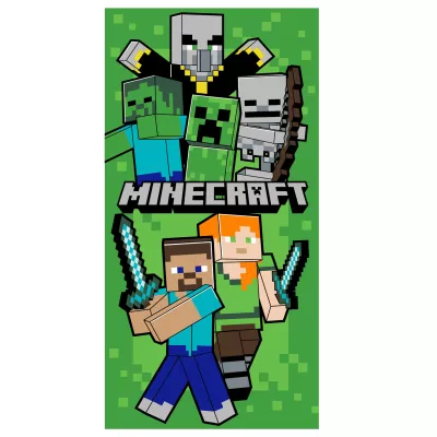 Ręcznik bawełniany 70x140 Minecraft zielony