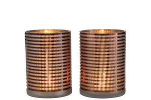 Dekoracyjne brązowe szklane lampiony - zestaw 2 szt.