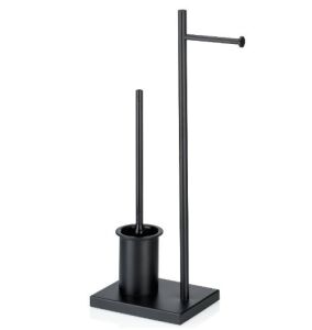 KELA-Stojak WC+szczotka toaletowa czarny Devin