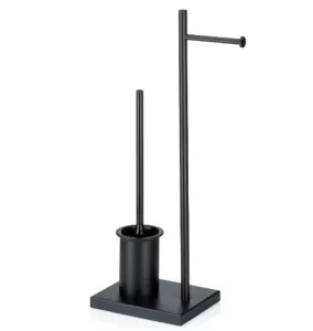 KELA-Stojak WC+szczotka toaletowa czarny Devin