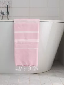 Ręcznik Hammam Różowo-Biały 170x100 cm - Lekki, Stylowy i Praktyczny