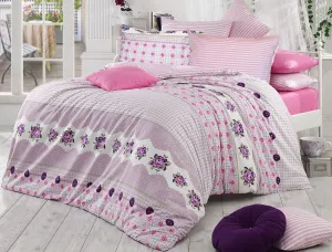 Pościel bawełniana BUTTON LILAC/200x220 COTTONLOVE EXCLUSIVE