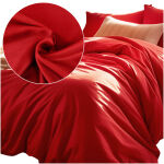 Pościel satyna bawełniana CZERWIEŃ 029/140x200+1posz.70x80 - 2