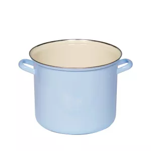 Garnek niebieski emaliowany 3 l Riess Pastell z pokrywką