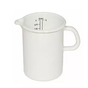 Kubek emaliowany 0,5l biały z miarką Riess Classic