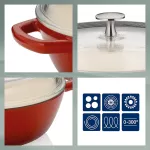 KELA-Naczynie 3,8l +wysoka pokrywka czerwoneCalido - 4