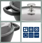 KELA-Naczynie 3,8l z wysoką pokrywką czarneCalido - 2