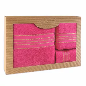 Ręcznik D Bawełna 100% Tiwano Fuksja (P) 30x50+50x90+70x140 kpl.