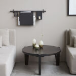 Wisząca metalowa czarna półka/wieszak 80/10,5/35 cm House Doctor - 4