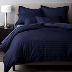 Poszewka satyna bawełna CIZGILI NAVY BLUE/40x40. - 2