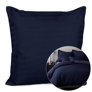 Poszewka satyna bawełna CIZGILI NAVY BLUE/40x40.