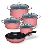 Zestaw garnków ceramicznych różowy 5-częściowy Riess PINK - 8