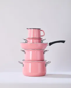 Zestaw garnków ceramicznych różowy 5-częściowy Riess PINK