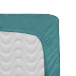 Prześcieradło satyna bawełniana z gumką ciemny turkus 042/90x200 - 3